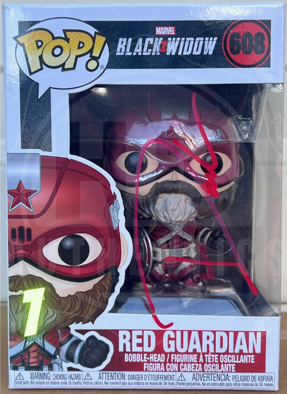 David Harbour Signed Red Guardian Funko POP - The Hub Productions
